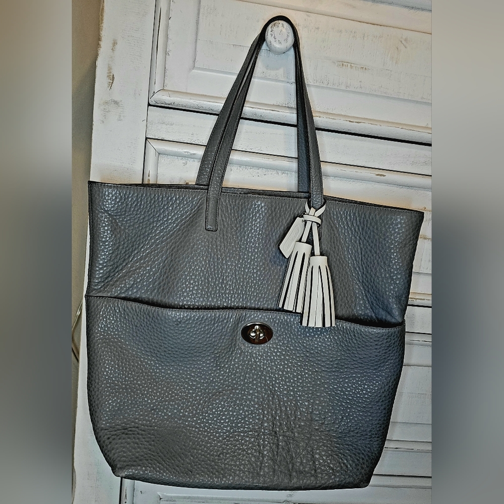 Coach Grey Leather Tote